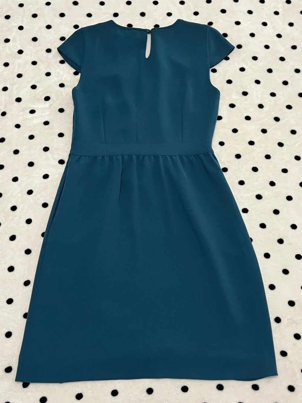 J. Crew Teal Cap Sleeve Dress Size 4_9